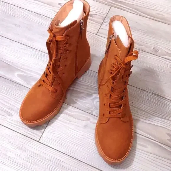 (A-2922) ZBY Women's Combat Boots Sz 8.5 - Picture 3 of 11